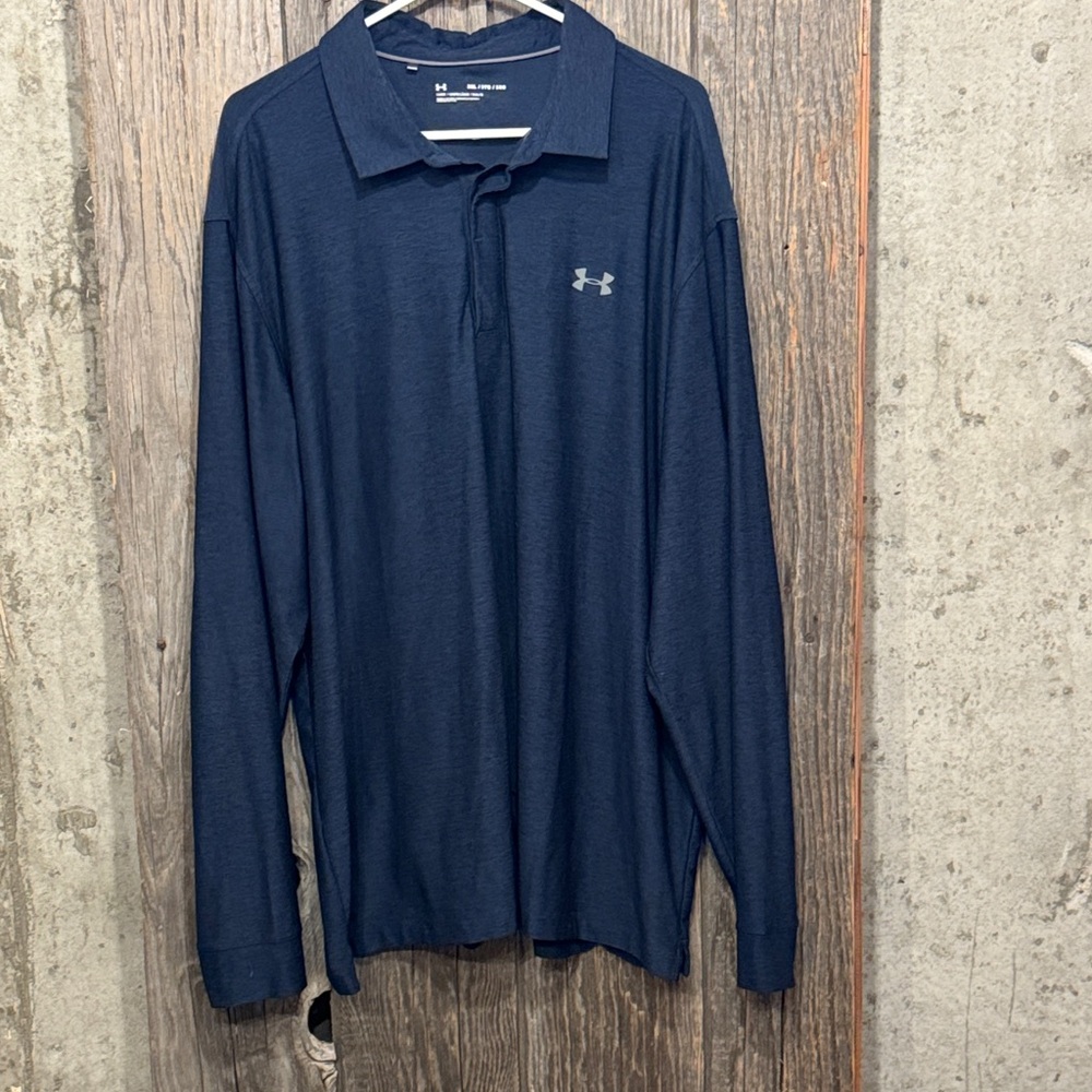 Under Armour Navy Blue Long-Sleeve Polo